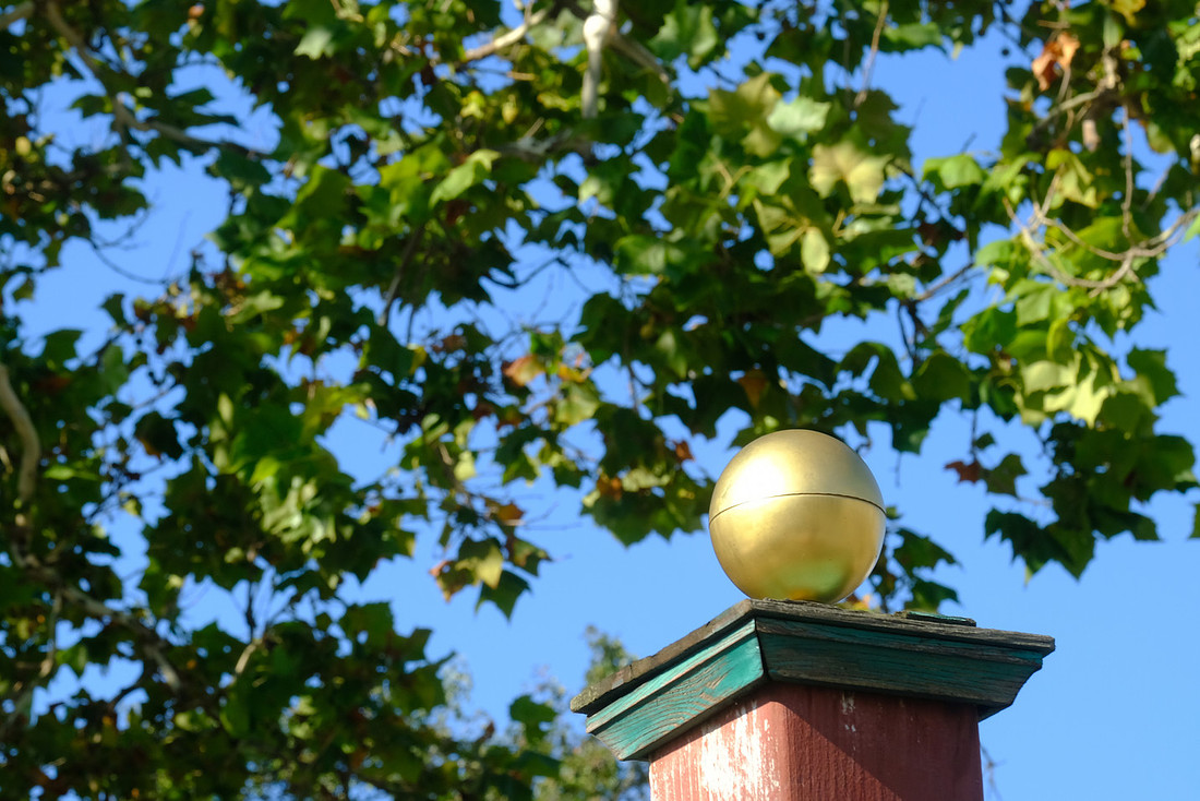 Gold Ball on Post