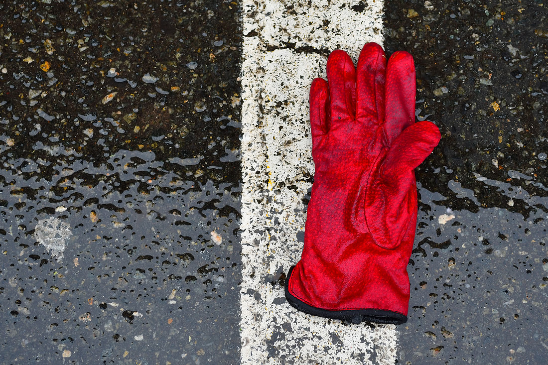 Wet Red Glove