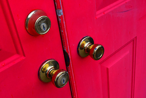 Red Door Brass Knobs